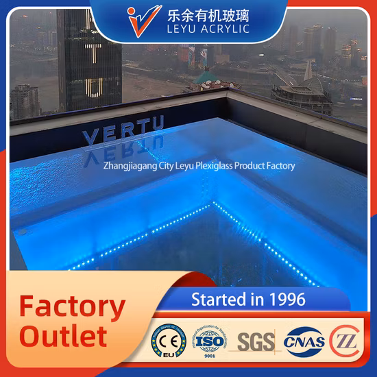 Piscine d'installation de panneau acrylique de fournisseur de la Chine
